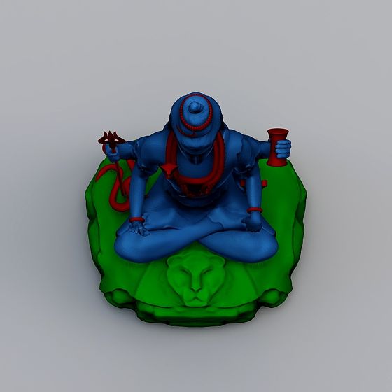 Mystical Blue-faced Deity 3D model