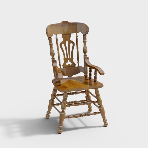 Elegant Vintage Rocking Chair 3D model