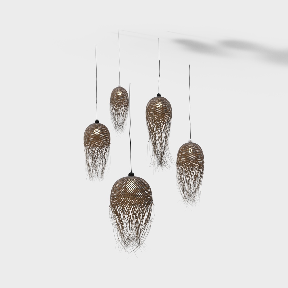 Rattan Jellyfish pendant Lamp