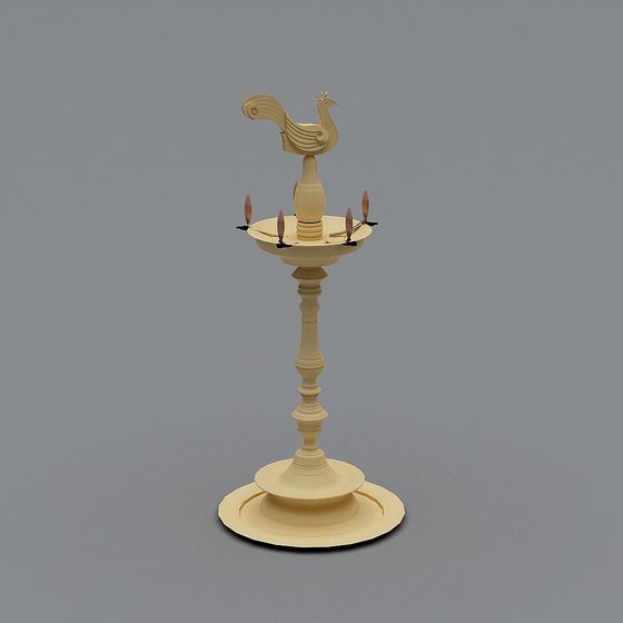 Charming Low-Poly Candle Holder 3D model