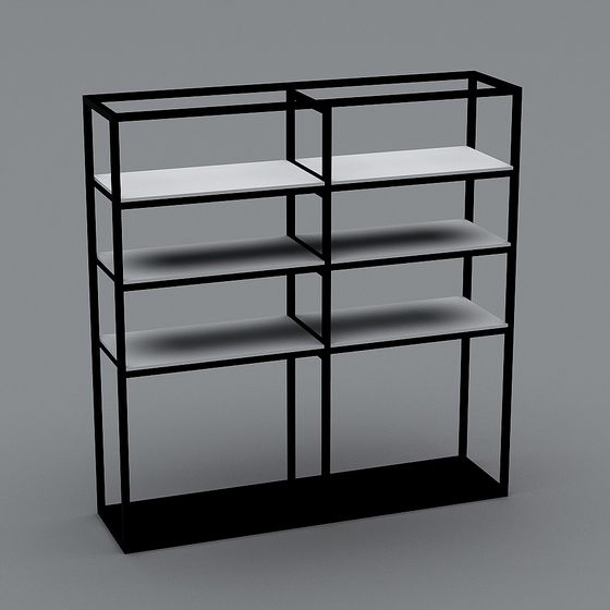 Stylish Low-Poly Bookshelf 3D model