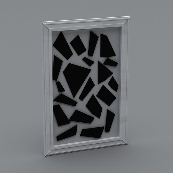 Stunning Broken Mirror 3D model with Geometric Aesthetics