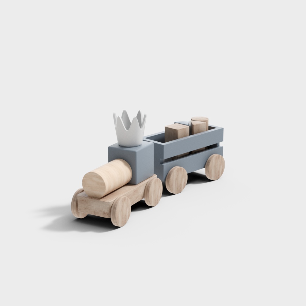 Playful Train 3D Model for Creative Projects
