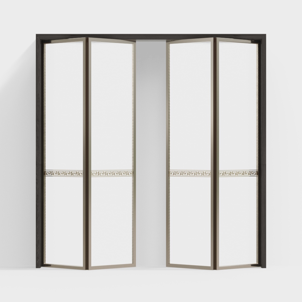 Puerta plegable de vidrio de estilo chino