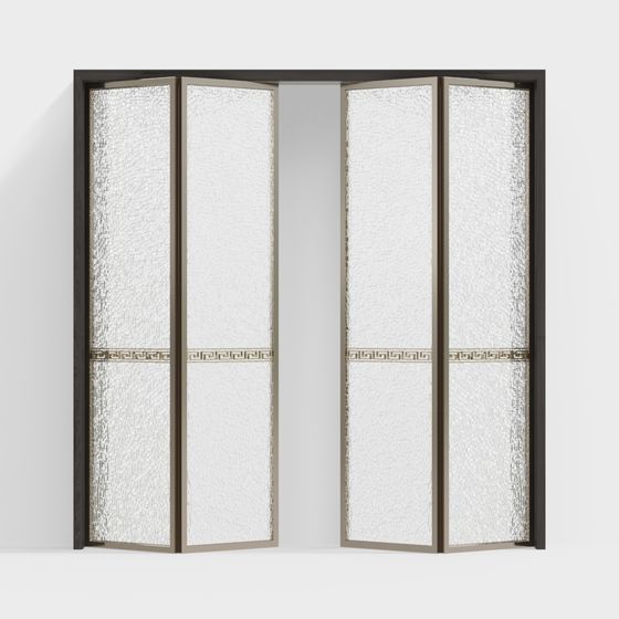 Elegant Glass Folding Screen 3D model