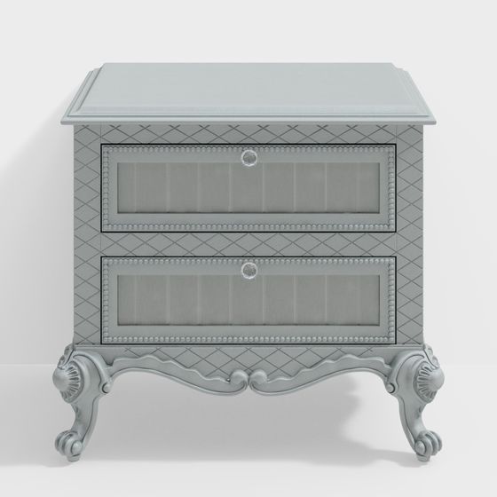 Elegant Nightstand 3D model with Vintage and Modern Aesthetics