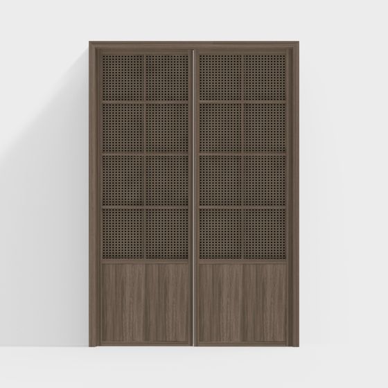 Perforated Panel Door 3D model for Modern Spaces