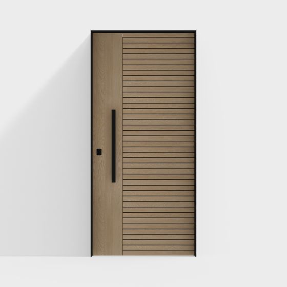 Wood Grain Louvered Door 3D model