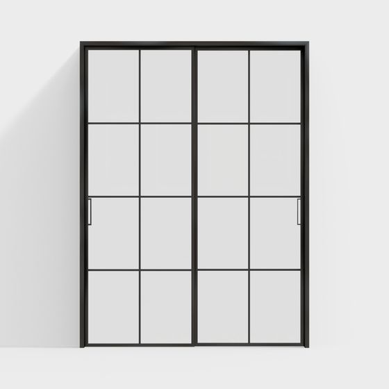 Industrial Style Sliding Door 3D model