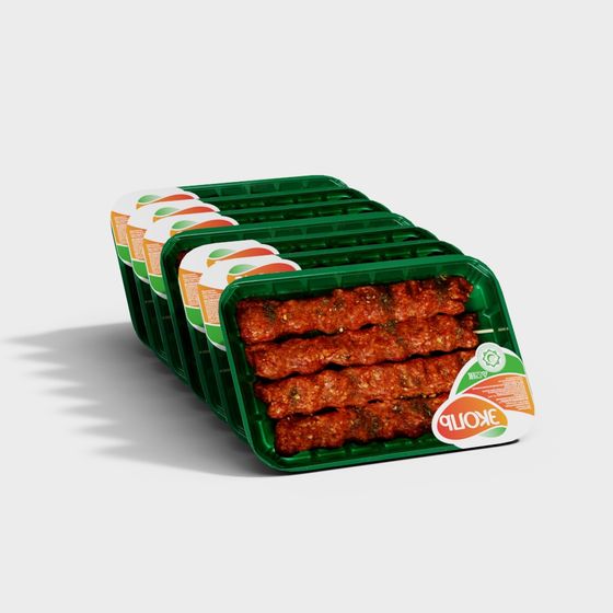 Vibrant Kebab Packaging Box 3D model