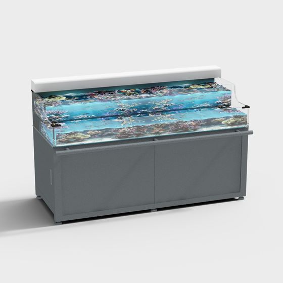 Captivating Low-Poly Aquarium 3D model