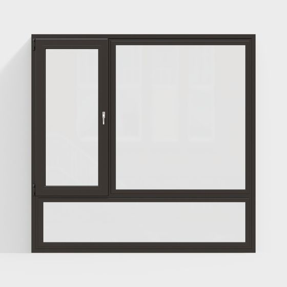 Elegant Low-Poly Window 3D model for Modern Spaces