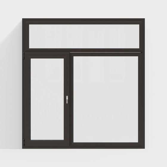 Modern Casement Window 3D Model in Black