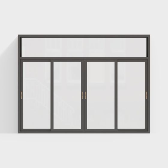 Modern Sliding Window 3D Model in Gray
