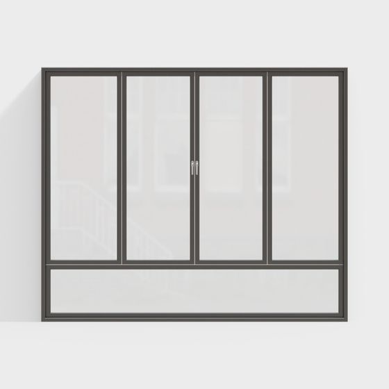 Modern Minimalist Floor-to-Ceiling Window 3D model