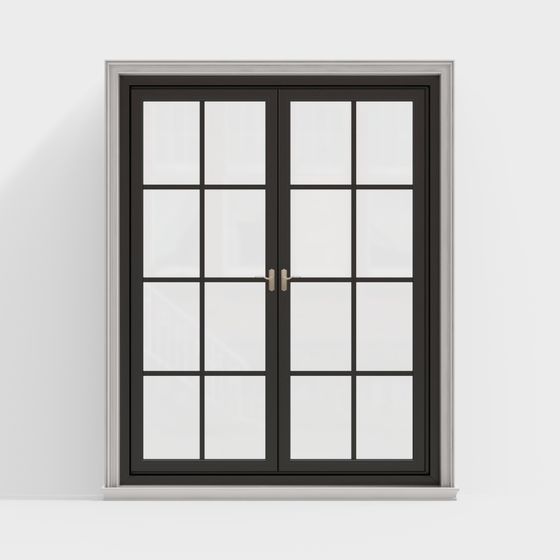 Elegant Double Glass Door 3D model