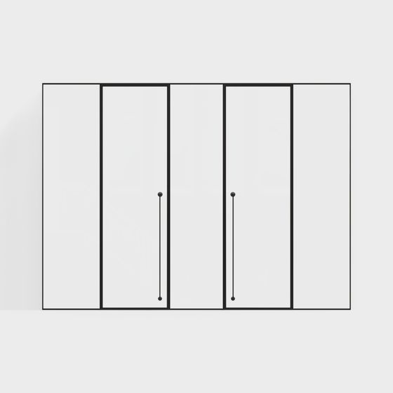 Elegant Glass Partition Wall 3D model