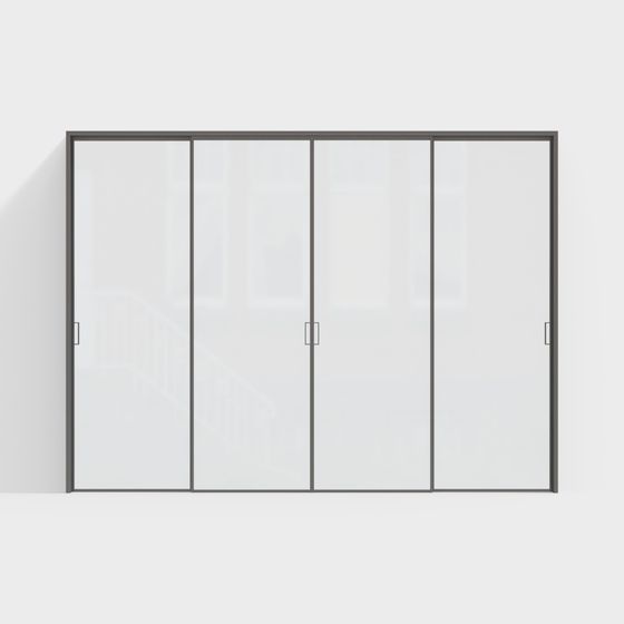 Elegant Glass Sliding Door 3D model for Modern Design