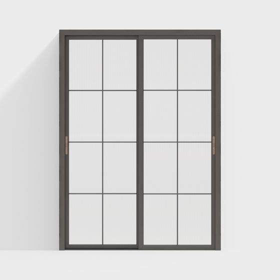 Stylish Glass Sliding Door 3D model