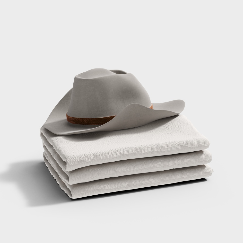 Stylish Low-Poly Cowboy Hat and Jeans 3D model