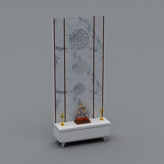 Elegant Low Poly Marble Screen 3D model