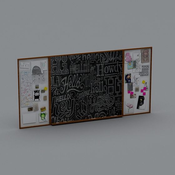 Creative Low-Poly Bulletin Board 3D Model
