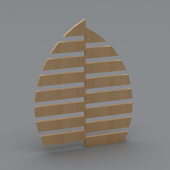 Wooden Louvered Shutter 3D model