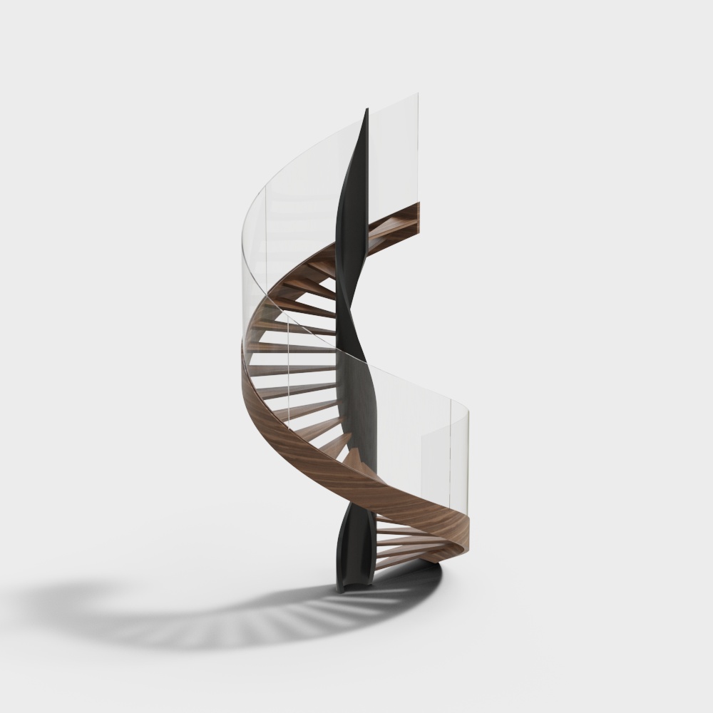 Elegant Spiral Staircase 3D model