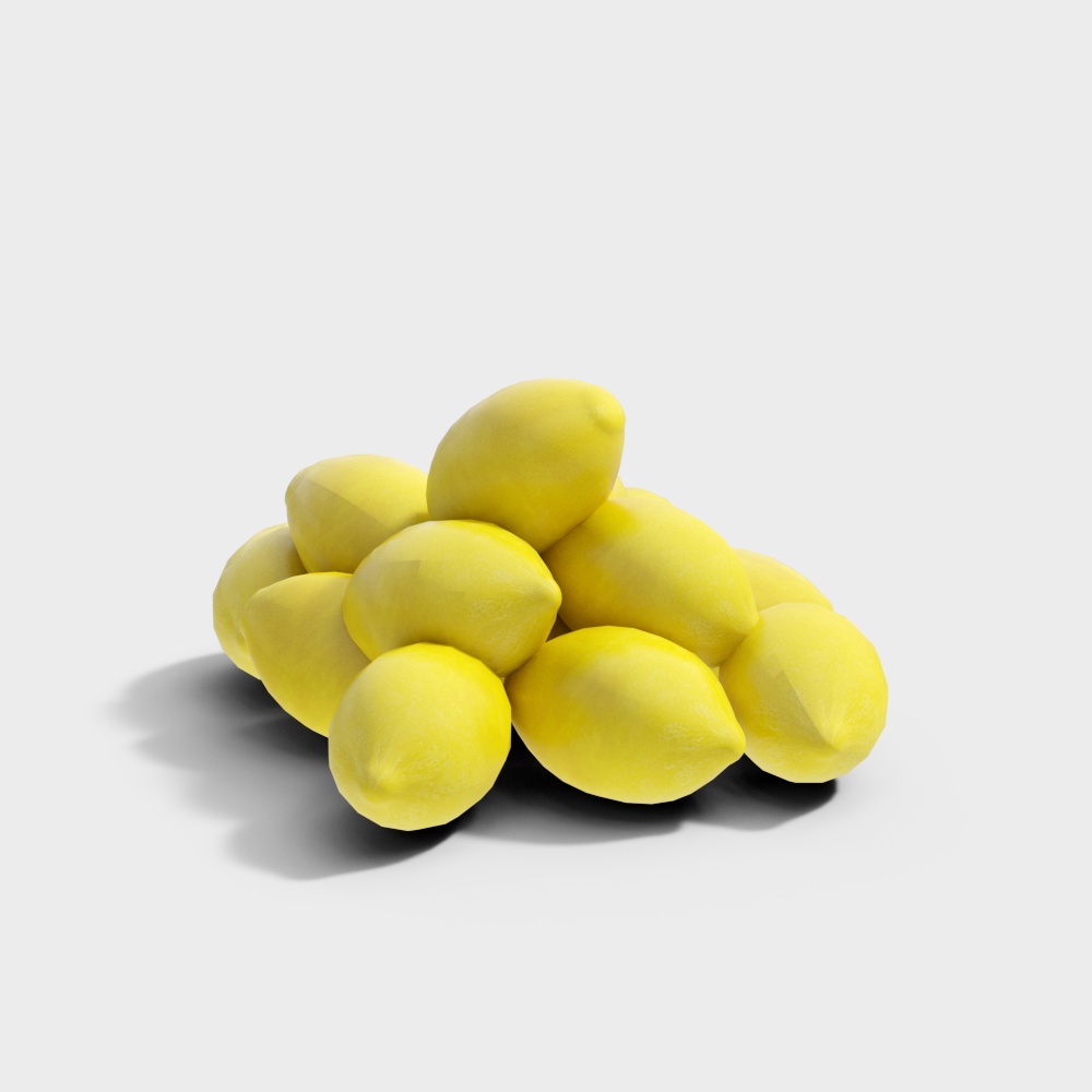 Vibrant Low-Poly Lemon Stack 3D model