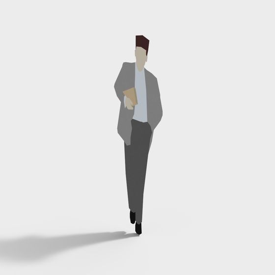 Urban Walker 3D Model - Low Poly Style