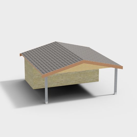 Modern Minimalist Easy Garage 3D model