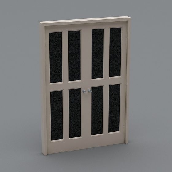 Glass Pane Double Door 3D model