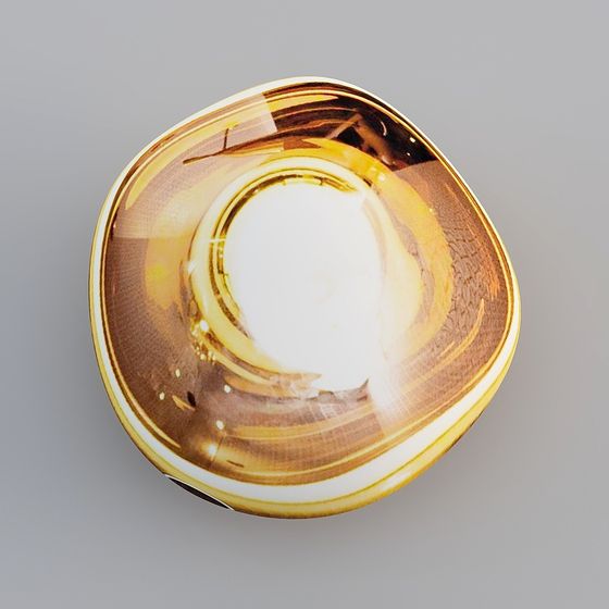 Golden Swirl Bowl 3D model