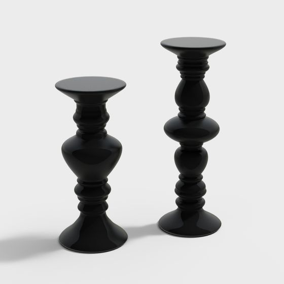 Elegant Low-Polygon Candle Holder 3D model