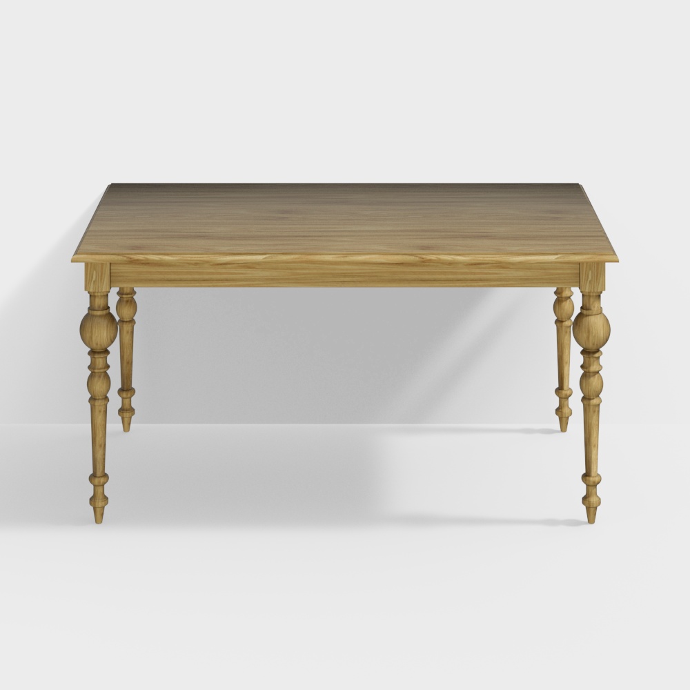 Elegant Vintage Style Dining Table 3D Model