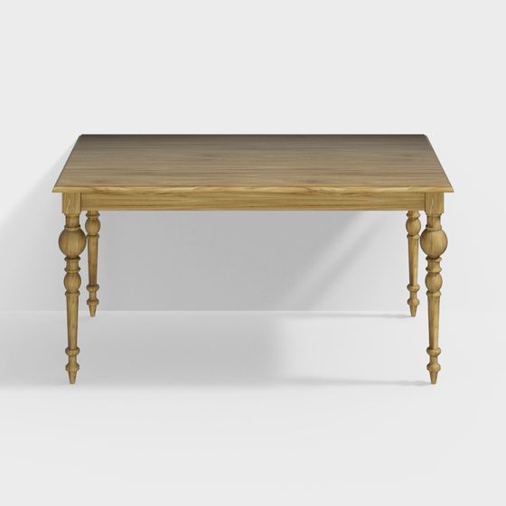 Charming Vintage Dining Table 3D Model for Creative Spaces