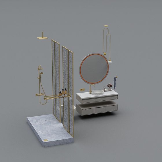 Elegant Modern Bathroom 3D Model