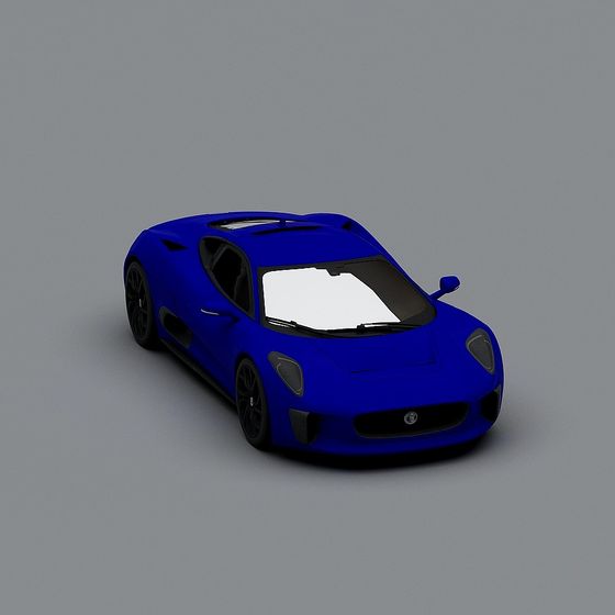 Futuristic Blue Sports Car 3D model