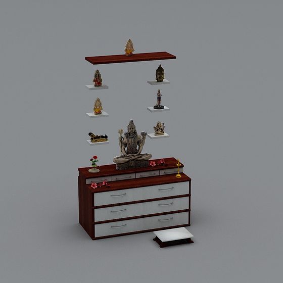 Zen-Inspired Desk 3D model for Creative Spaces