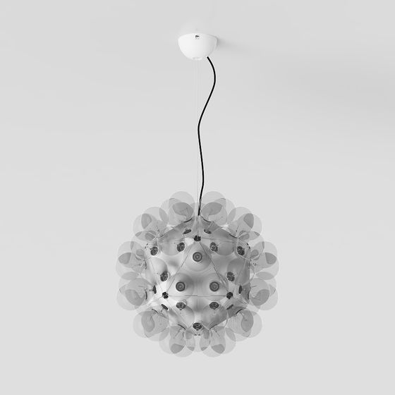 Unique Low-Poly Glass Pendant Light 3D model