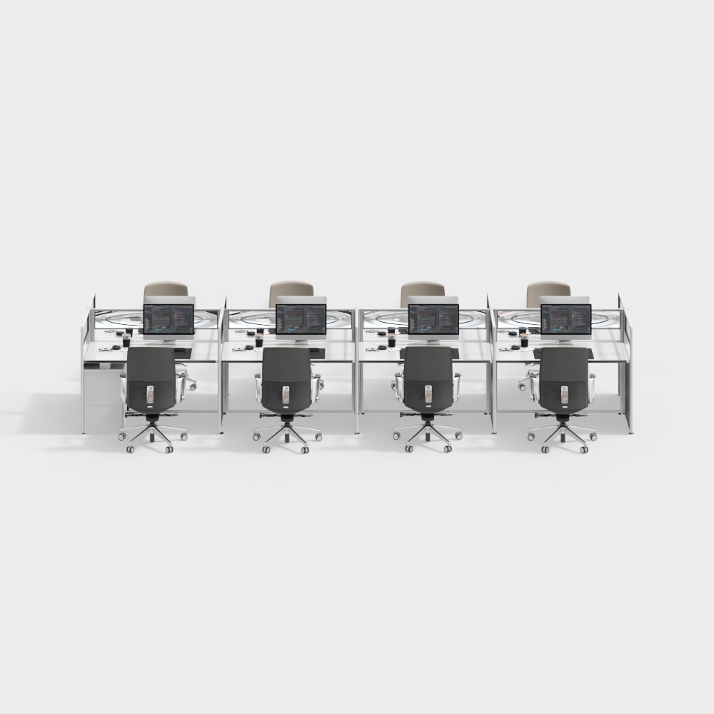 Modern office desk and chair combination for public areas