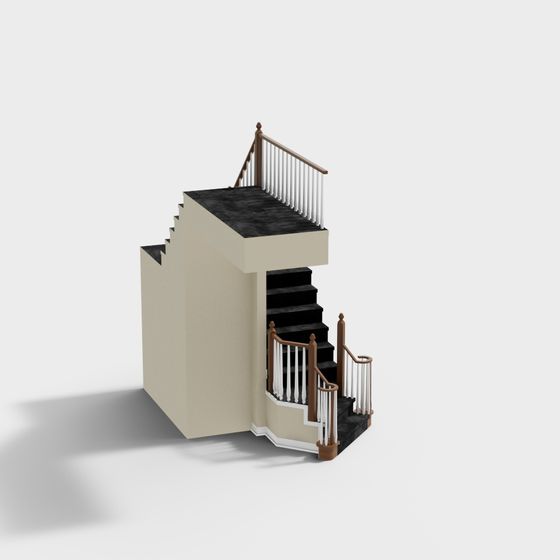 Elegant Modern Staircase 3D model