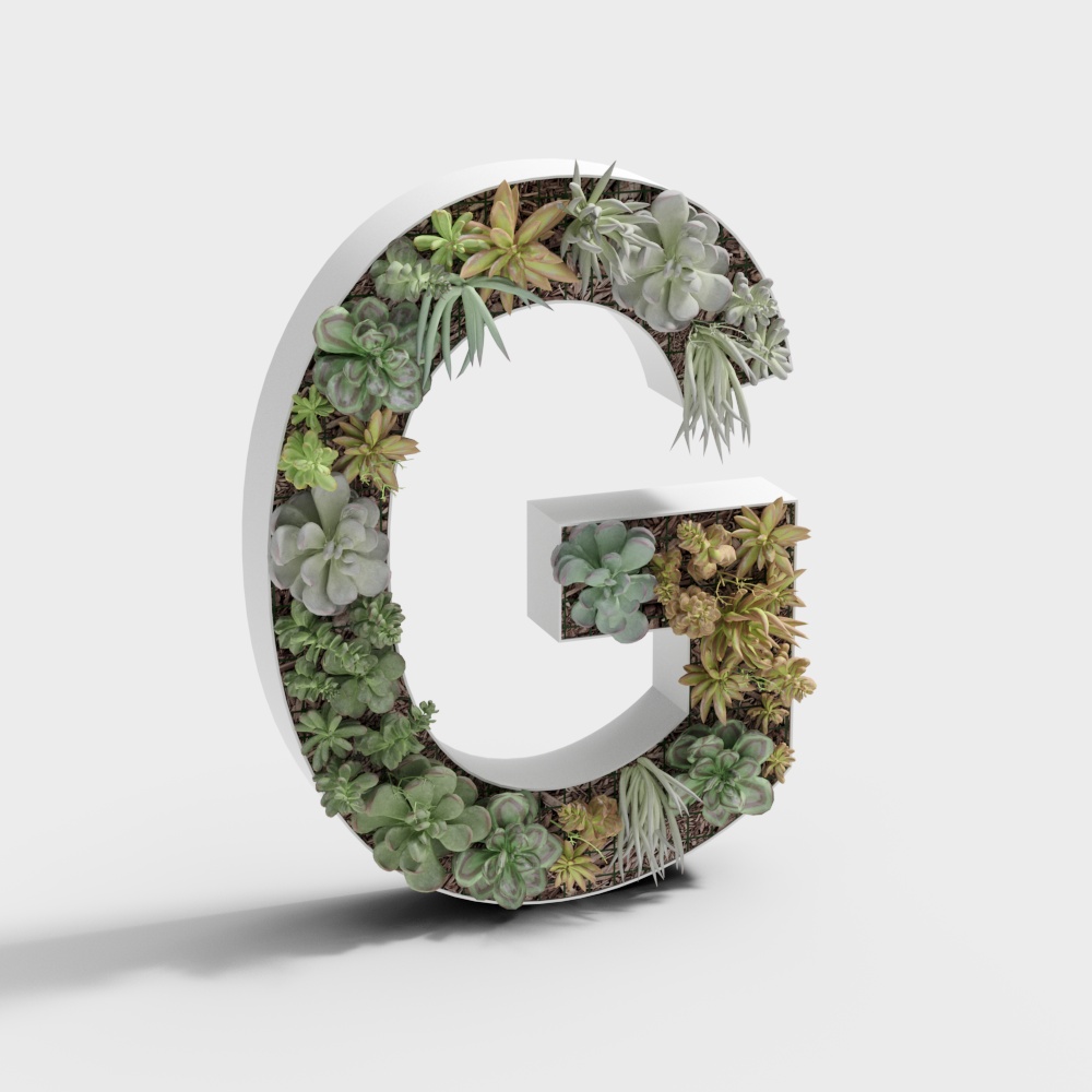 3D text G plant