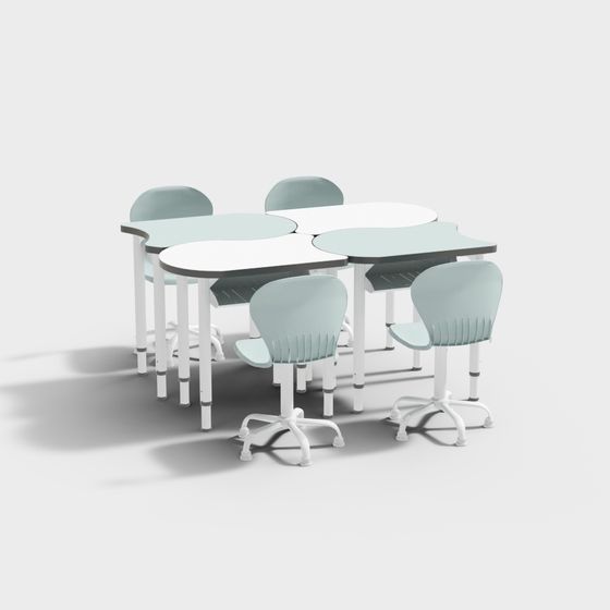 Flexible Conference Table and Chair Set 3D model