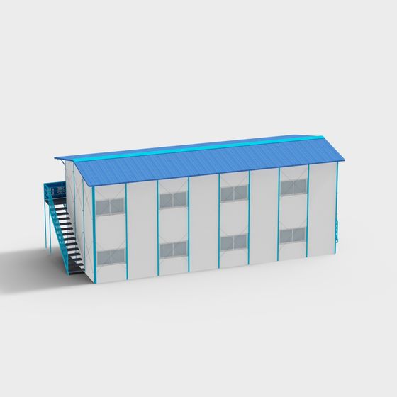 Low-Poly Industrial Warehouse 3D Model