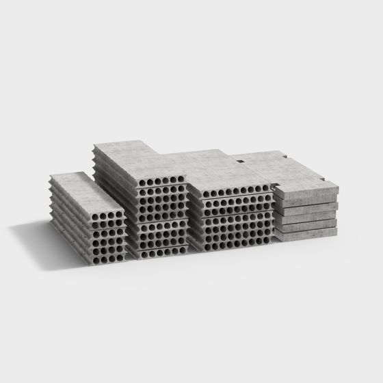 Low Poly Concrete Block 3D model for Urban Design