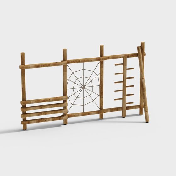 Rustic Wooden Fence 3D model