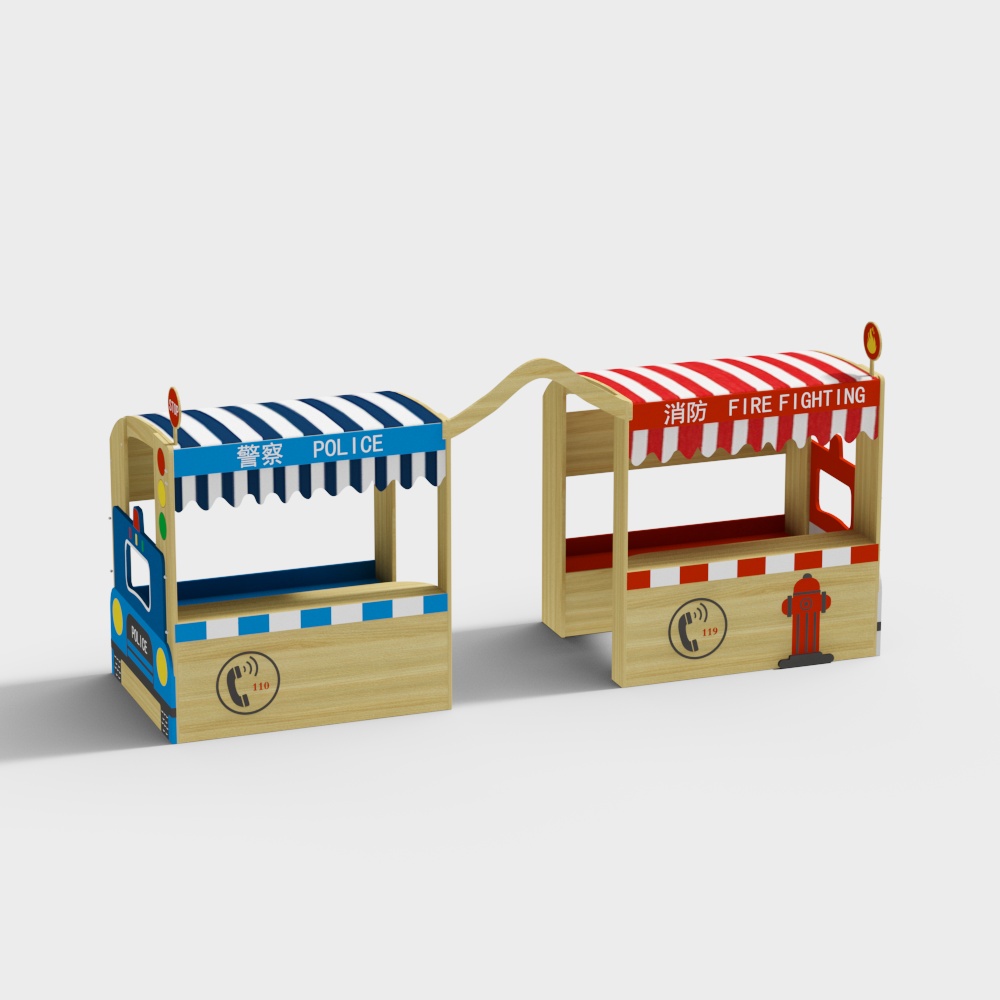 Playful Police and Fire Station 3D model