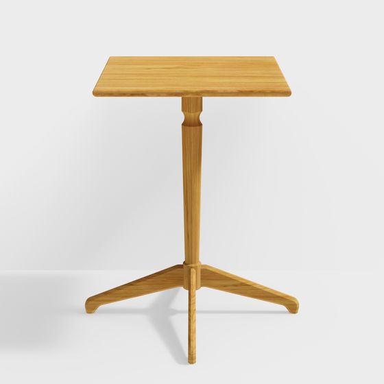 Elegant Wooden Side Table 3D model