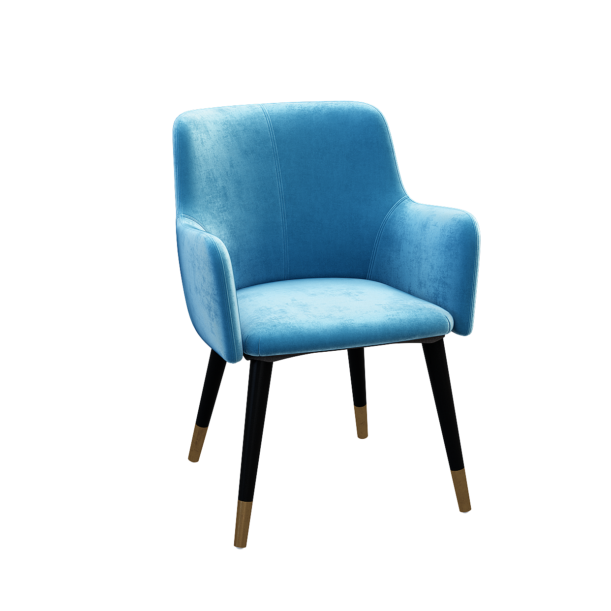 Elegant Velvet Chair 3D Model – Low Polygon Design